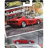 Hot Wheels Premium Car Culture 2026 Ferrari Testarossa | Collectible Modern Classics Toy Car with Real Riders Tires &amp; Metal/Metal Body &amp; Chassis in 1:64 Scale
