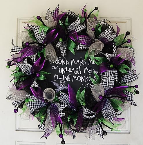 Amazon Com Wizard Of Oz Flying Monkey Deco Mesh Wreath