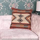 Jute Cushion Cover 18x18 ,Decorative Jute Square, Pillow Cases, Hand loomed,Indian Pillows Covers,4 Set of Indian Handwoven