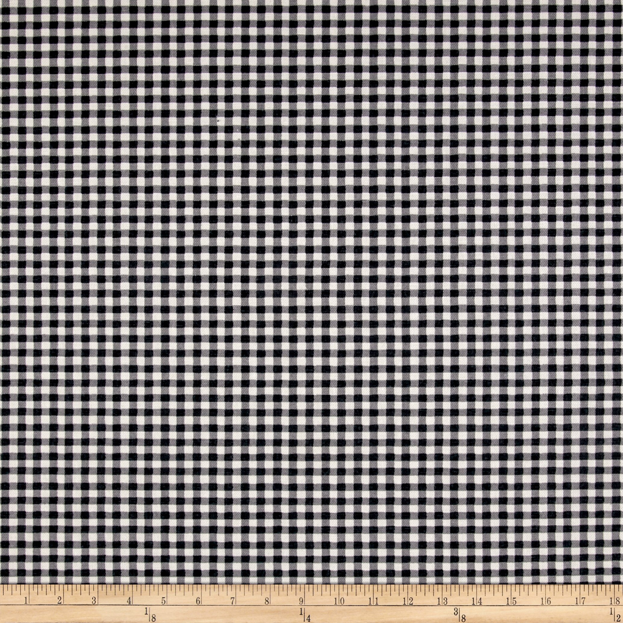 PKL Studio 0565003 Gingham Charcoal Duck Fabric by the Yard