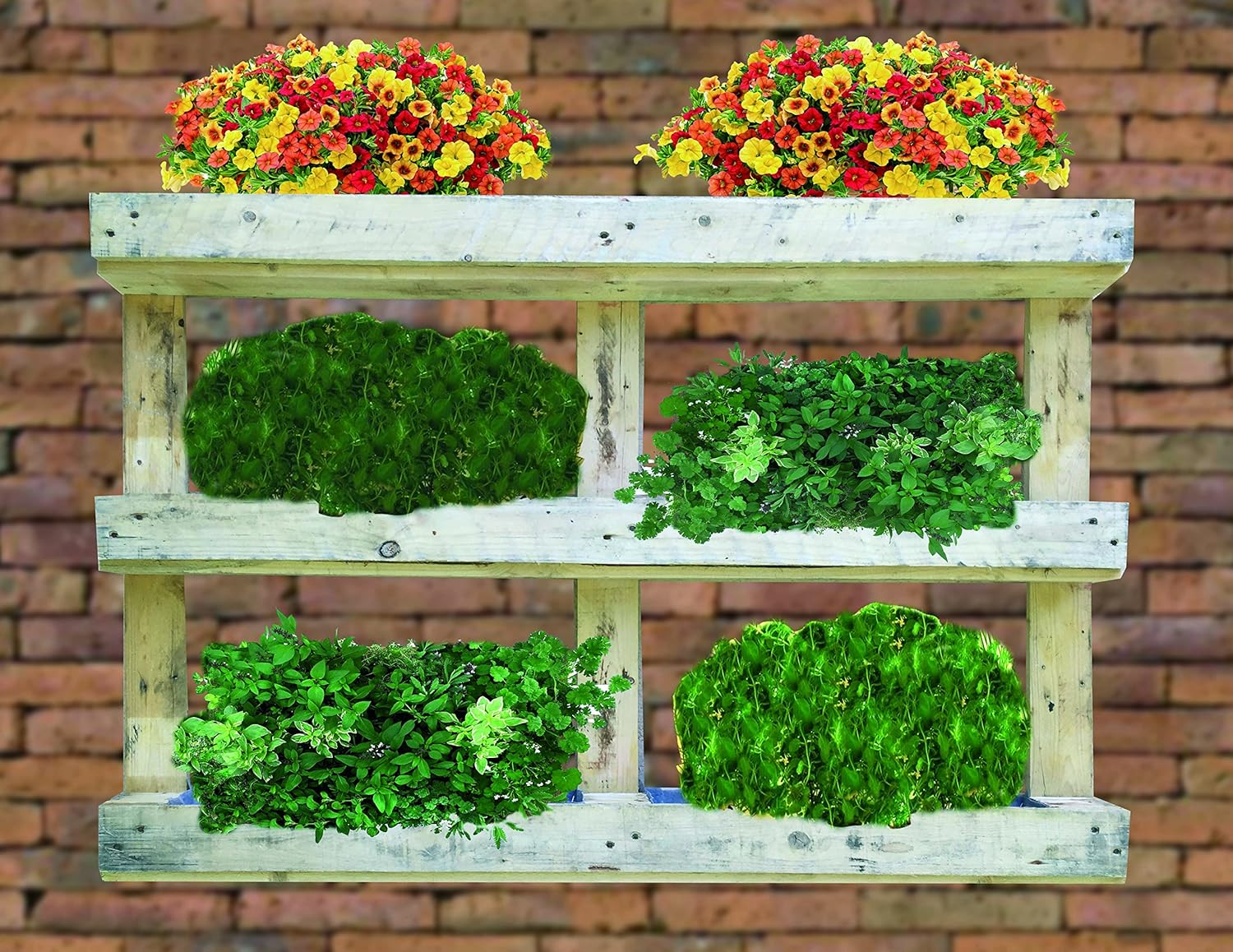 AD servicios Jardinera Vertical de Palet Reciclado 120x81x13 cm ...