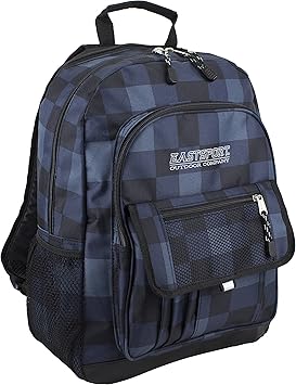blue plaid backpack