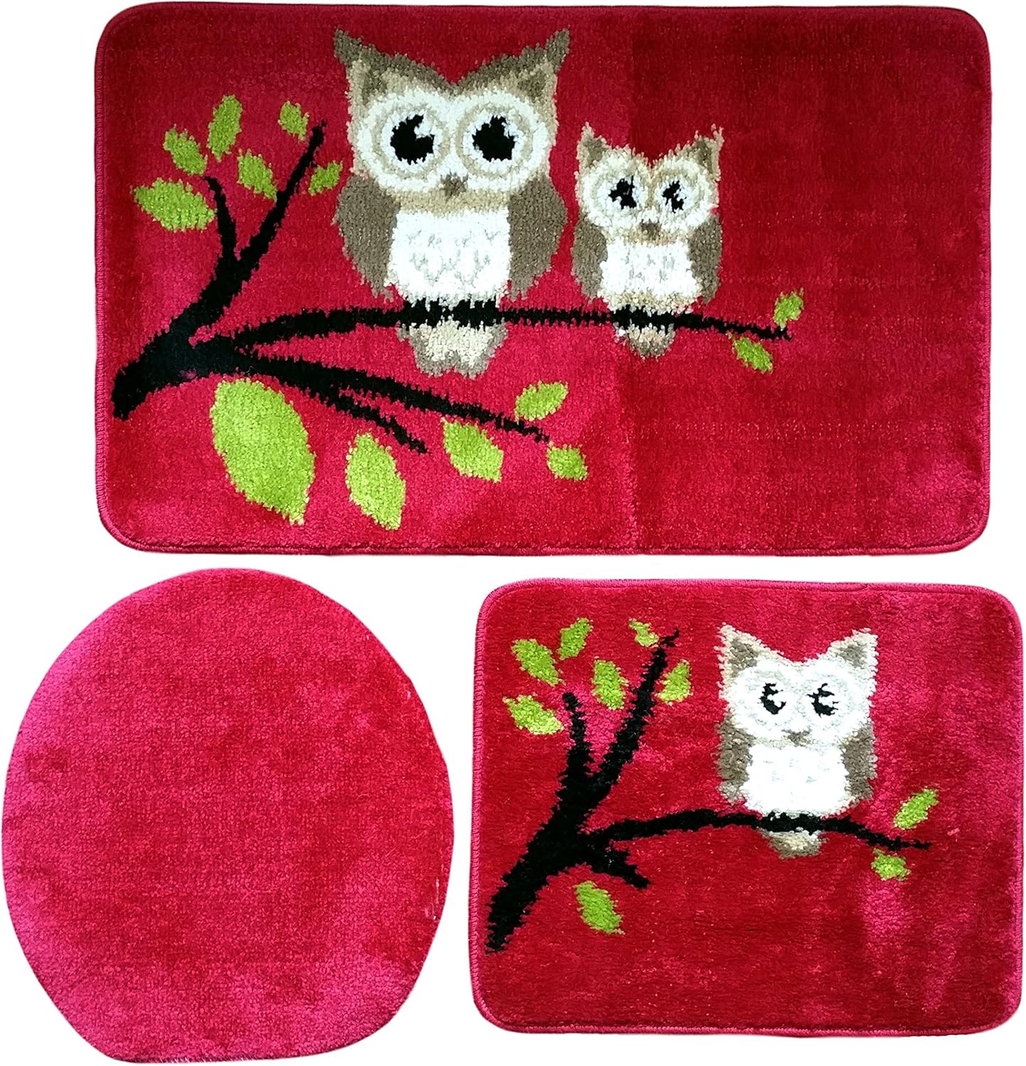 3-teilige Badgarnitur 60x100cm Delphin Design - Badematte + WC-Vorleger + Deckelbezug | Für Hänge-WC