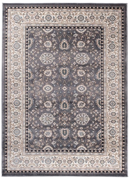We Love Rugs - Carpeto Traditioneller Klassischer Teppich für Ihre Wohnzimmer - Grau Beige - Perser Orientalisches Ziegler Mu