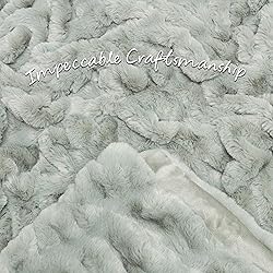 Chanasya Premium Ruched Faux Fur Throw Blanket