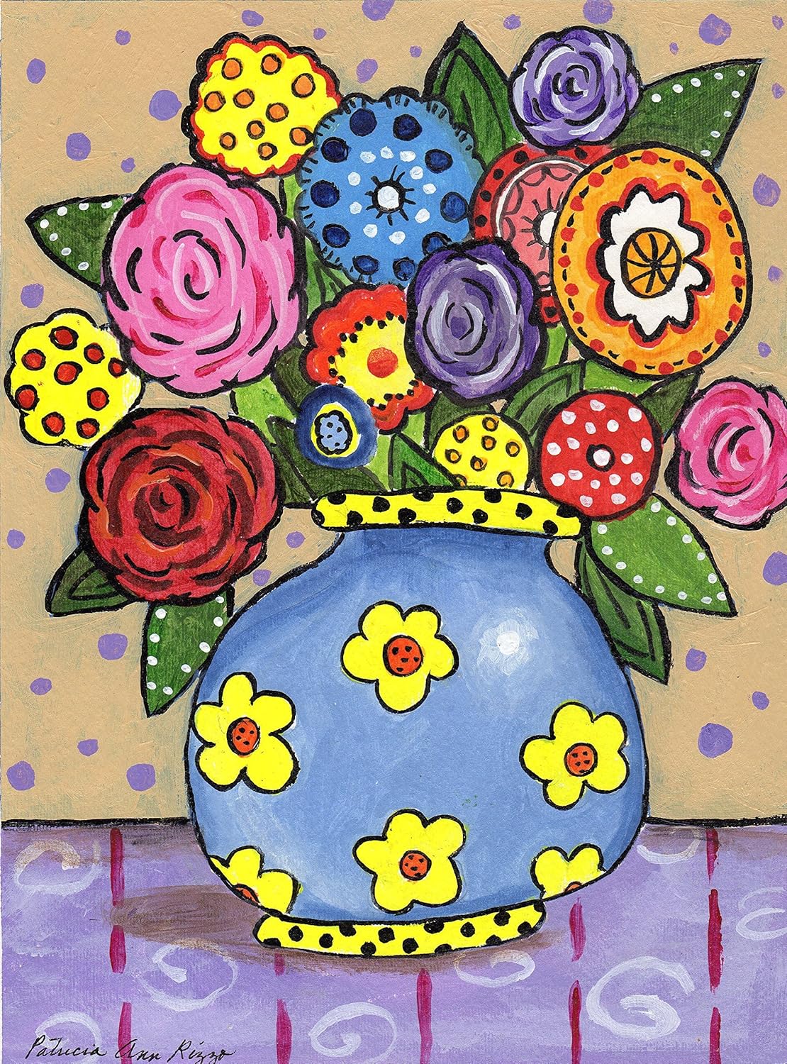Amazon Com Funky Flowers Fine Art Print Handmade