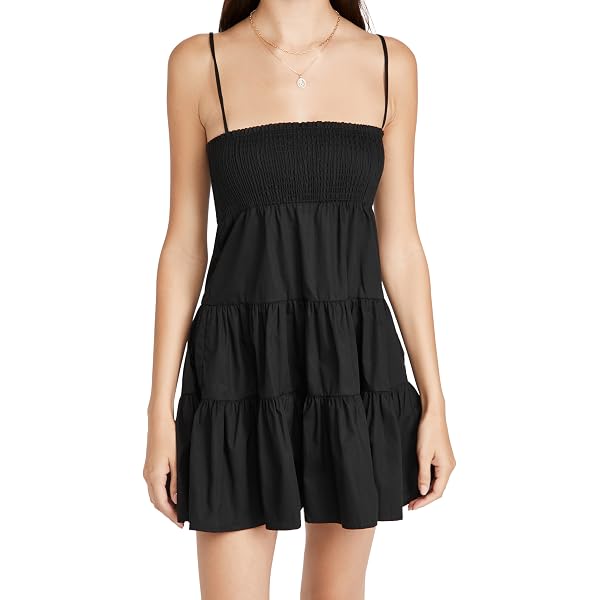 knee length dresses for ladies LoveShackFancy Quintelle Halter Mini Dress