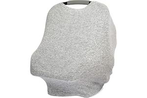 aden + anais Snuggle Knit 6-in-1 Stretchy Multi-Use Cover for Car Seat, Nursing, Cart, Baby Swing, High Chair, Infinity Scarf, Heather Grey