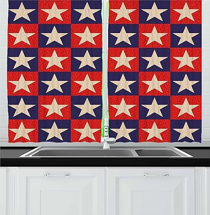 Amazon Com Ambesonne Primitive Country Decor Kitchen Curtains