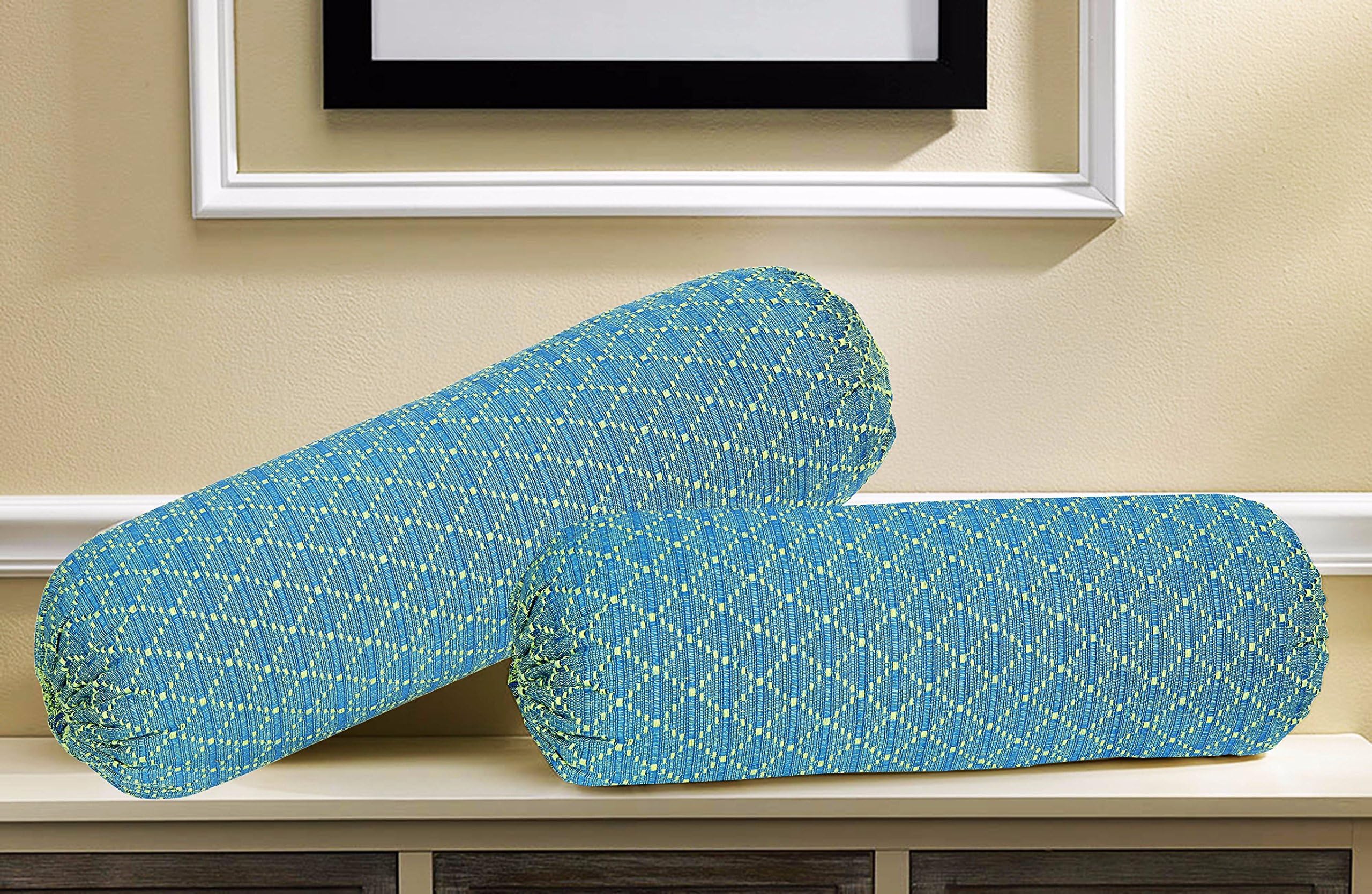 SOUMYA Cotton 200 TC Bolster Cover (Standard_Green)