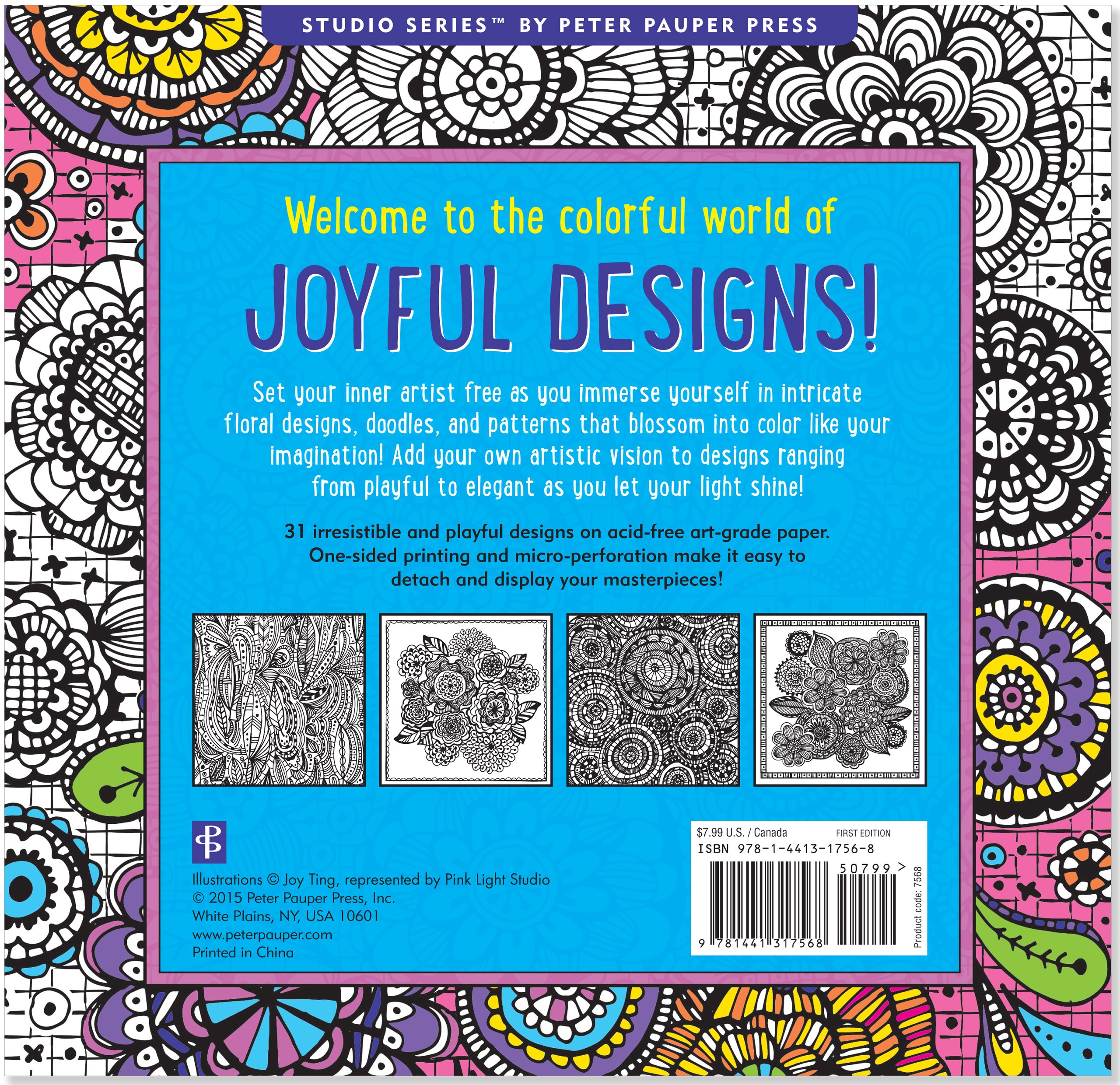 Joyful Designs Adult Coloring Book (31 Stress-relieving Designs ...