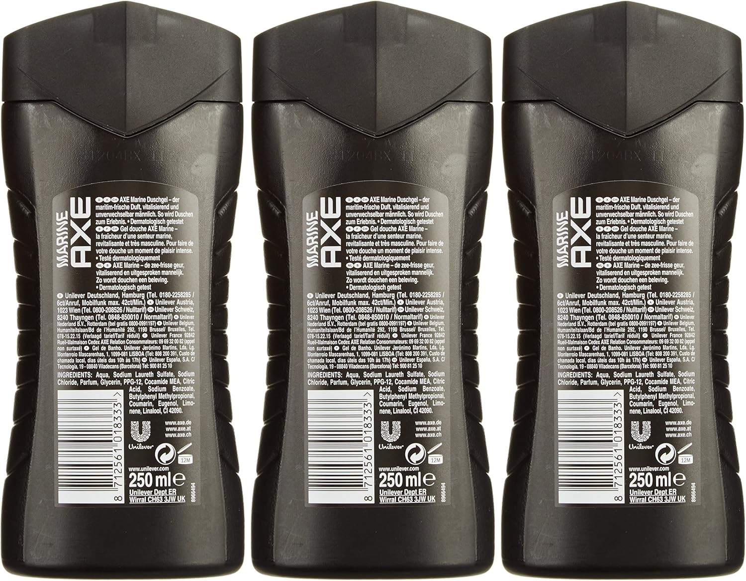 AXE Marina - Set de 3 geles de ducha (3 x 250 ml)