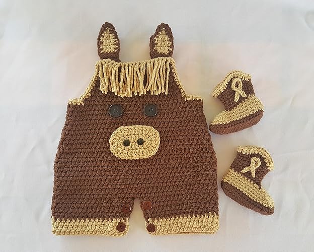 Amazon.com: Crochet newborn horse jumper outfit: Handmade