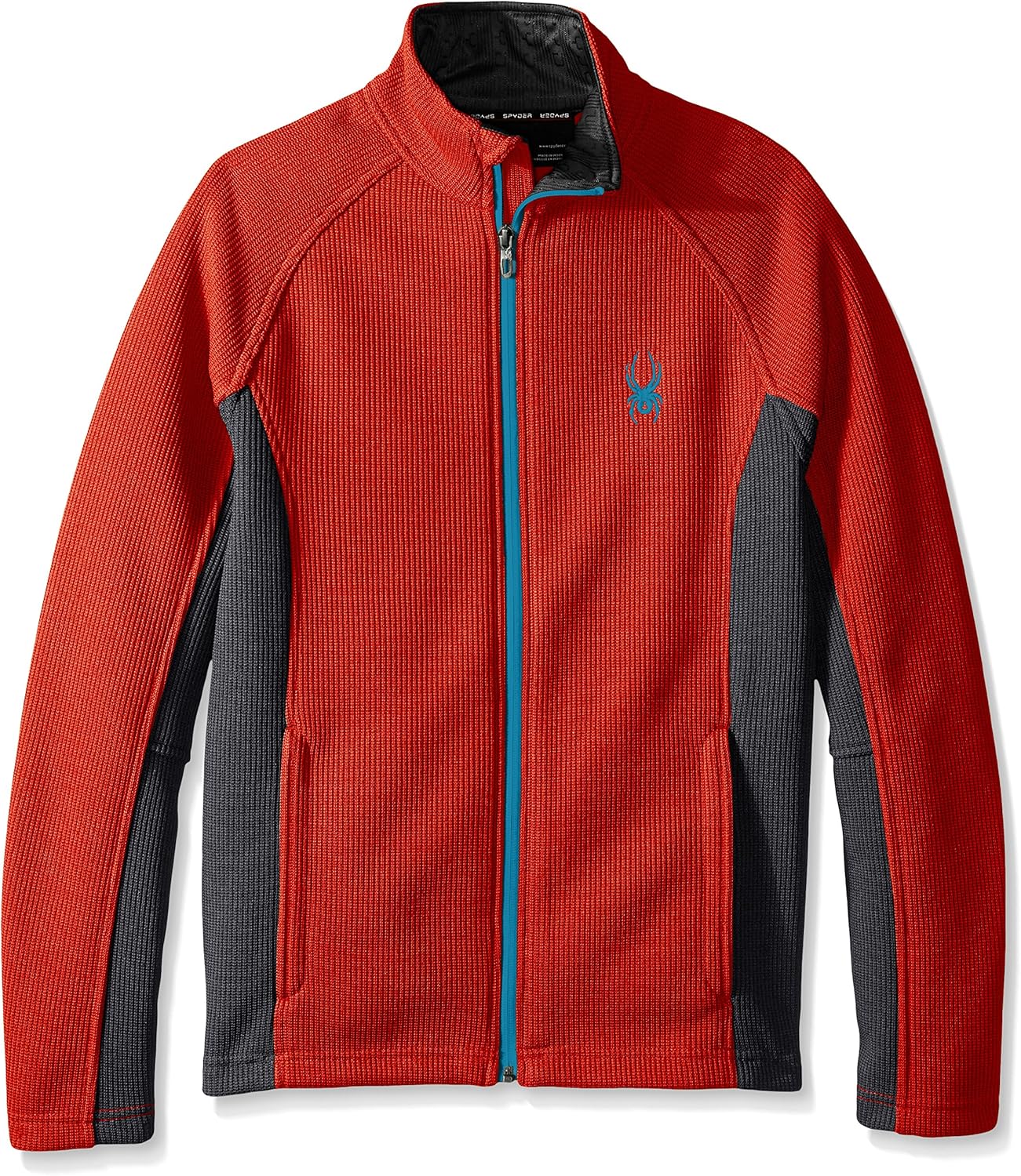 Spyder Foremost Full Zip Sweater Jacket Fleece Lined Black Red Mens Size Medium