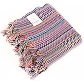 Kalkedon Towels Rainbow Beach Towel | Sarong |Luxurious Turkish Towel | Turkish Cotton Beach Blanket |Picnic Blanket |Peshtemal | Wrap | Pareo |Yoga Blanket (Purple)