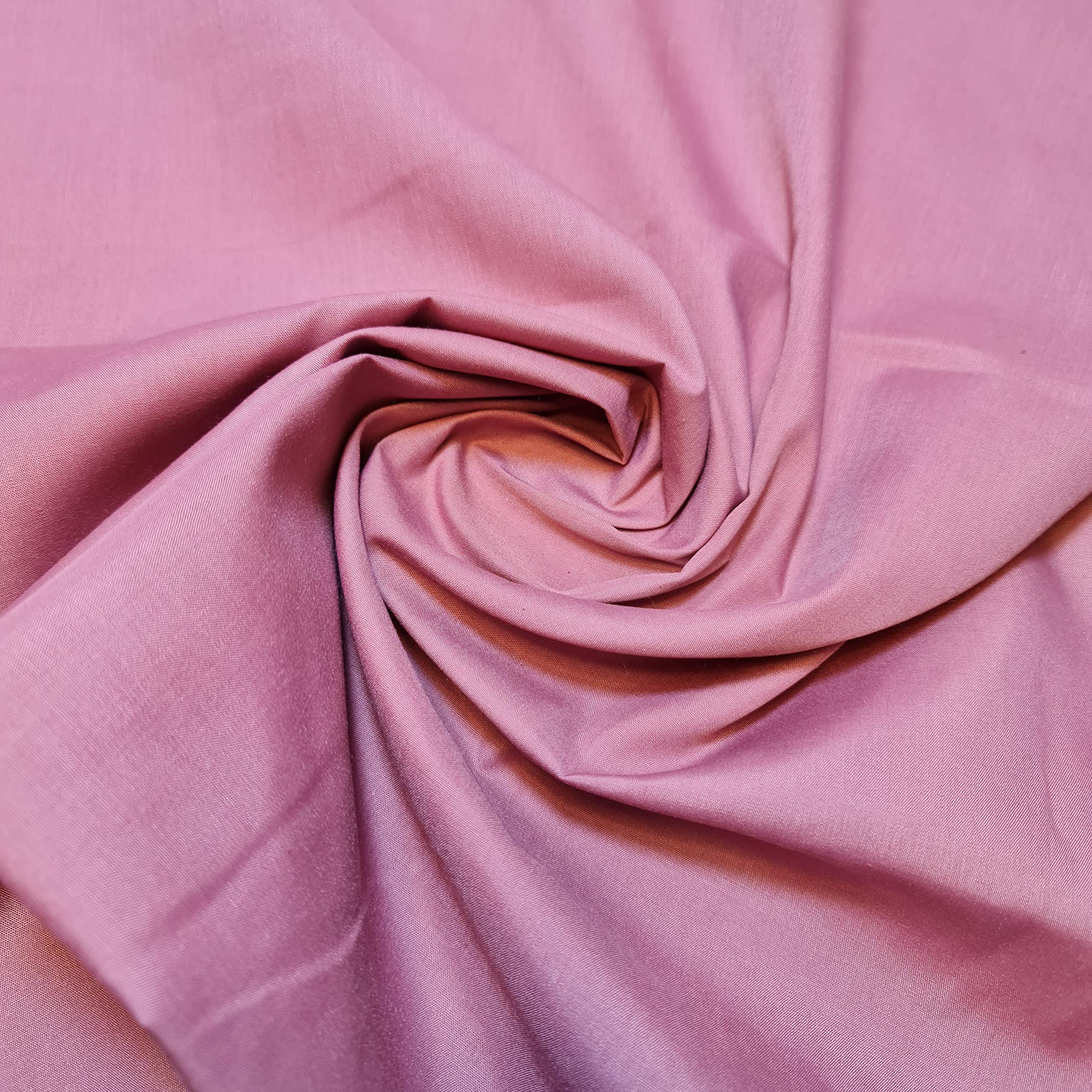 Textile Station Plain/Solid Dyed Polyester Polycotton Dress Craft Fabric Material 44" - 112 cm Wide Sold As 1 Meter Pre - Cut Lengths (Available in 42 Colours) (Dusty Pink, 10 Meter)