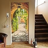 Papel Pintado autoadhesivo para puerta puerta Póster - Vieja Escaleras