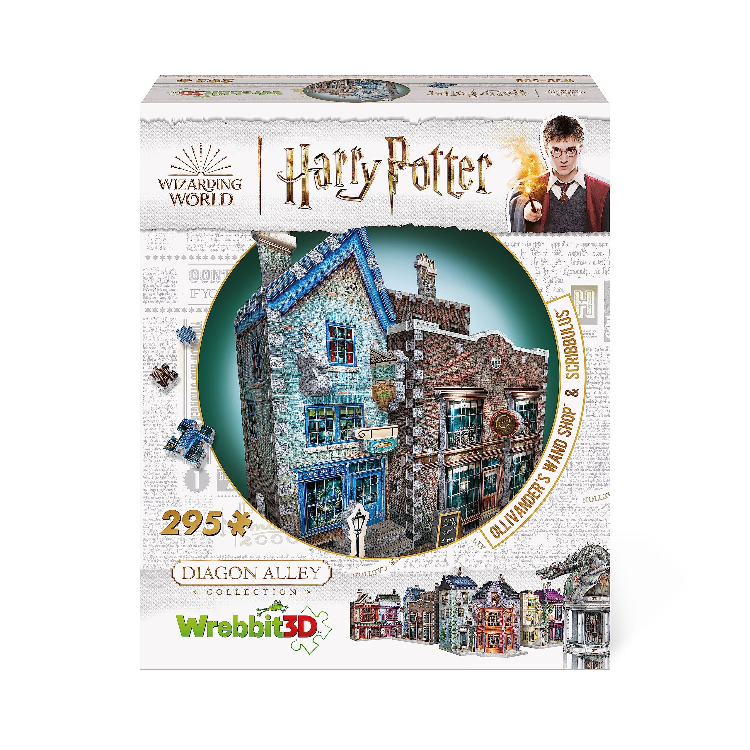 Wrebbit3D | Diagon Alley Collection: Ollivanders & Scribbulus (295pc) | 3D Puzzle | Ages 14+