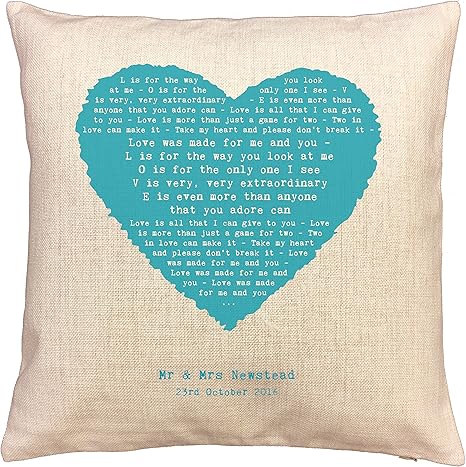 Nat King Cole Love Herz Design Lied Words Liedtext Kissen Ideal Baumwolle 2 Jahrestag Geschenk Mit Eigenen Personalisierung Amazon De Kuche Haushalt