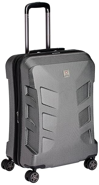 Swiss Military Polycarbonate 42 liters Black Hard Shell Trolley Suitcase (HTL-3)