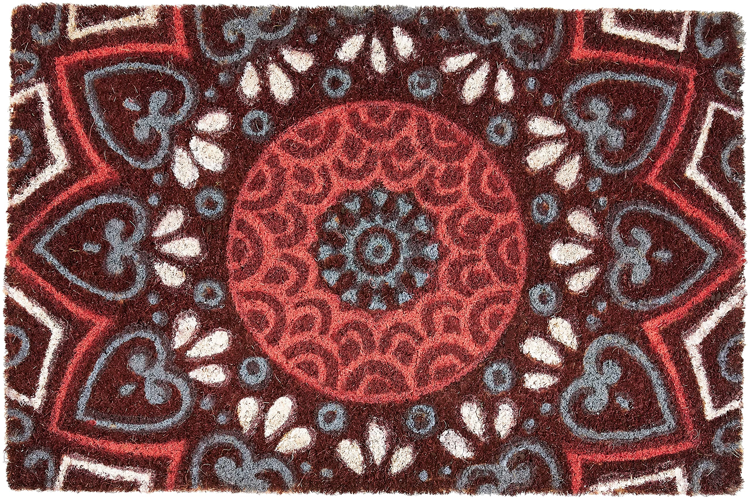 Excelsa Mandala Red Entrance Doormat Coconut Fibre 40 x 60 cm
