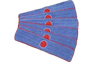 CleanAide Twist Yarn Microfiber Mop Pad with Spot Cleaning Scrubber, 24 Inches, 6 Pack