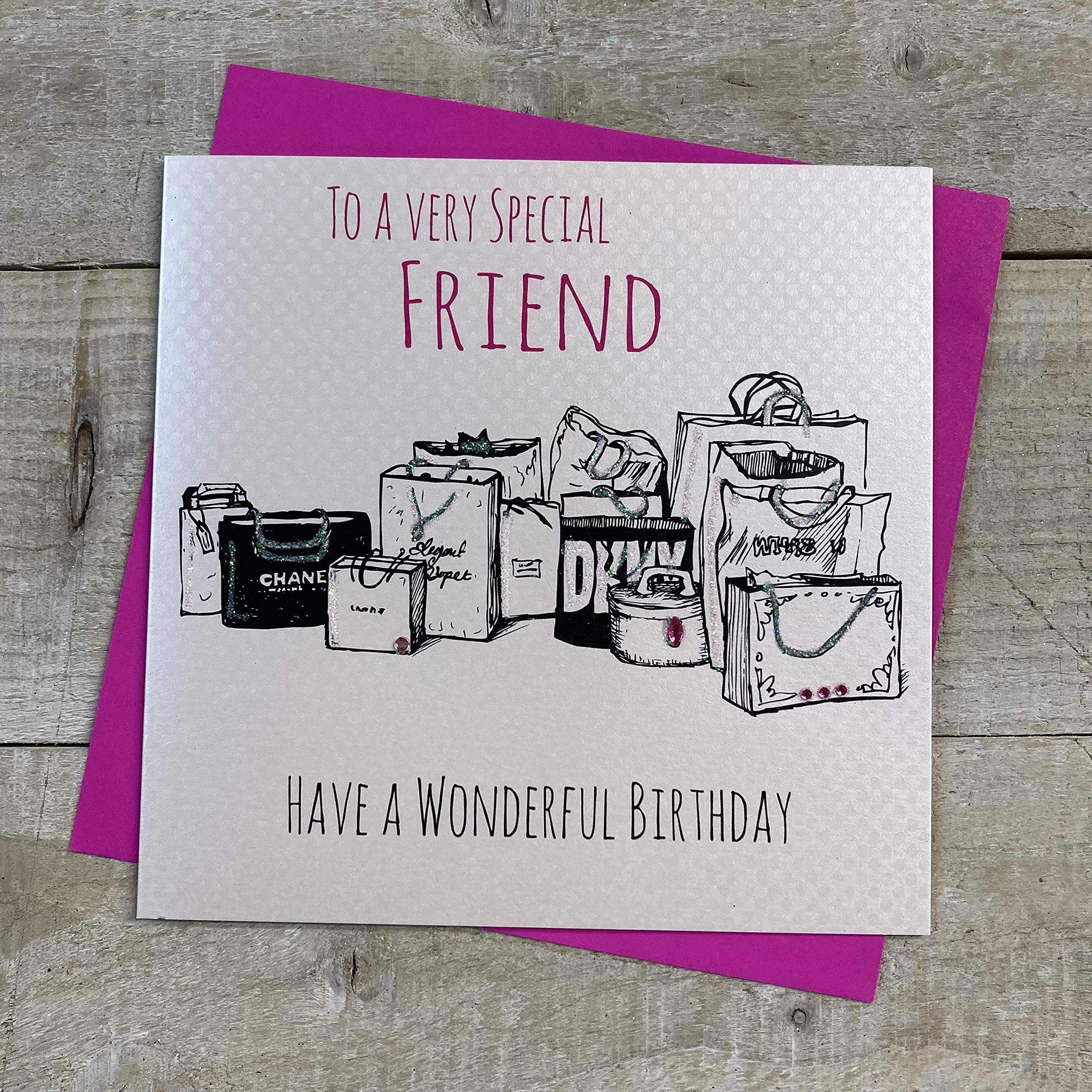 WHITE COTTON CARDS TO A Special Friend Have A Wonderful, Handmade Birthday Card, E27-SP