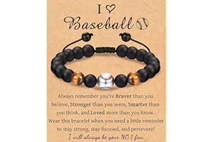 Leyung Bracelet Gifts for Teenage Boys, Football Baseball Basketball Soccer Bracelet Gifts for Teen Boys Player Son Grandson Team Friends, Christmas Birthday Gifts for Boys with Message Card