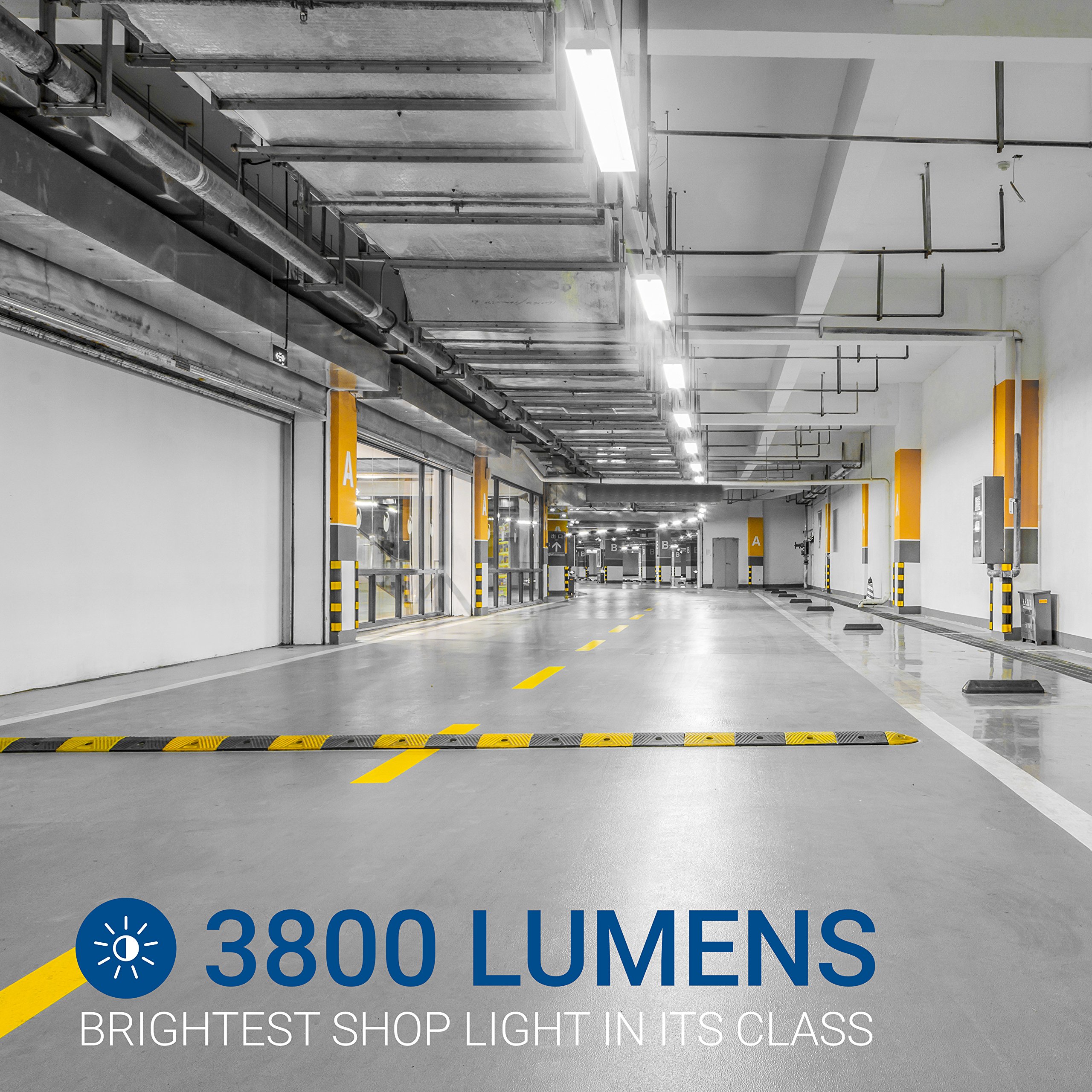 HyperSelect Utility LED Shop Light, 4FT Integrated LED Fixture Garage