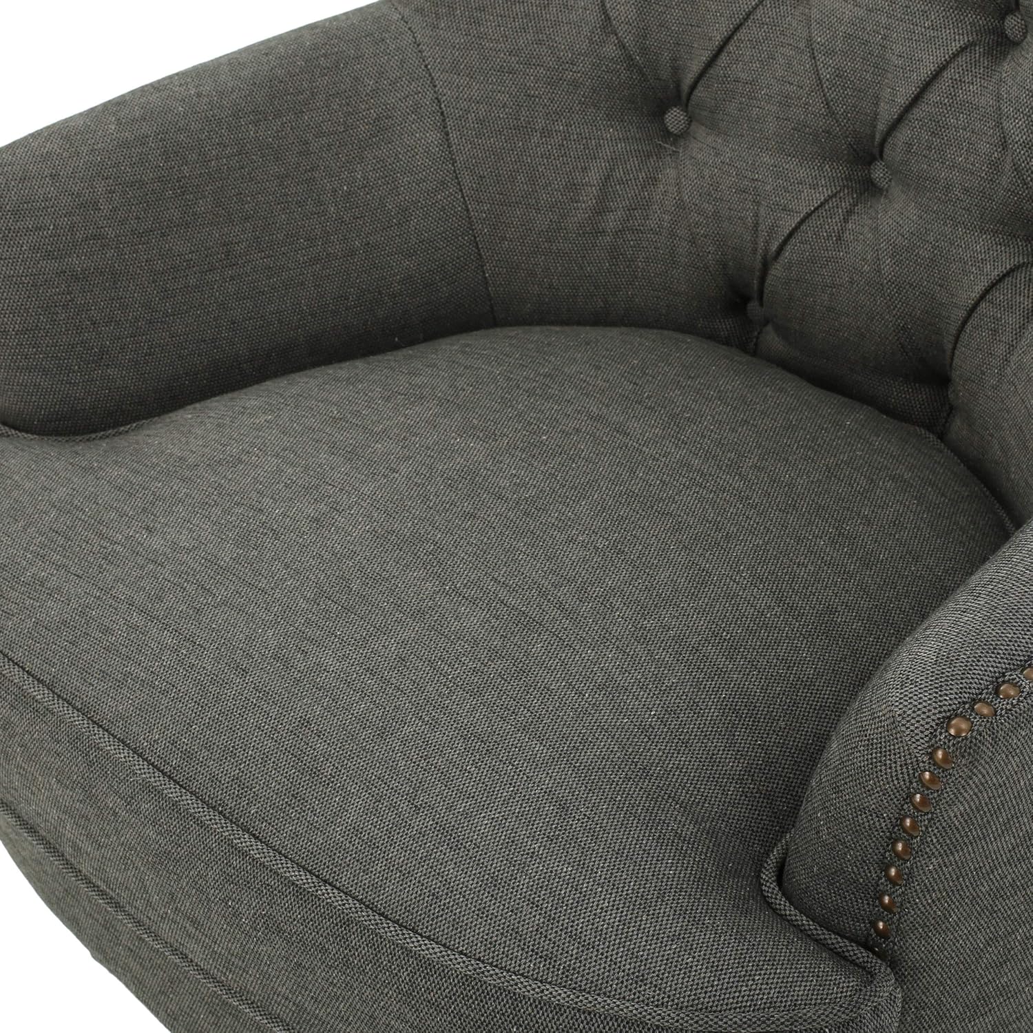 Christopher Knight Home Tafton Fabric Club Chair and Ottoman Set, 2-Pcs Set, Grey: Furniture & Decor