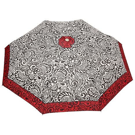 Symmteric Print 3 fold Umbrella for Rains and All Seasons