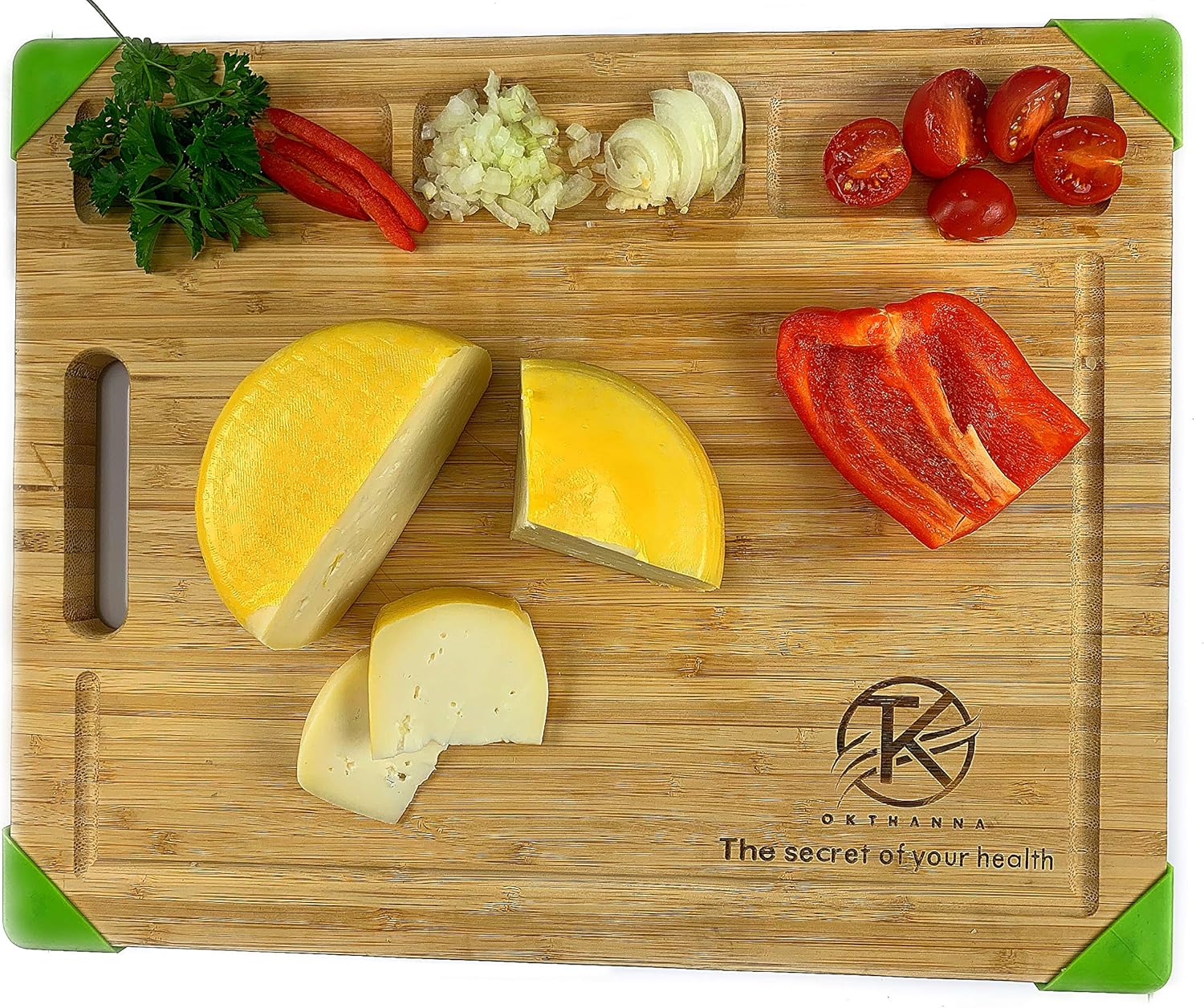 OKTHANNA Tagliere Grande in Legno per Cucina Tagliere per SALUMI Formaggi Frutta Verdure