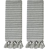 SKL Home Longborough 100% Turkish Cotton Premium 2-Piece Hand Towel Set, 640 GSM, Soft & Absorbent Jacquard, Decorative for Bath/Kitchen/Bar, Sage