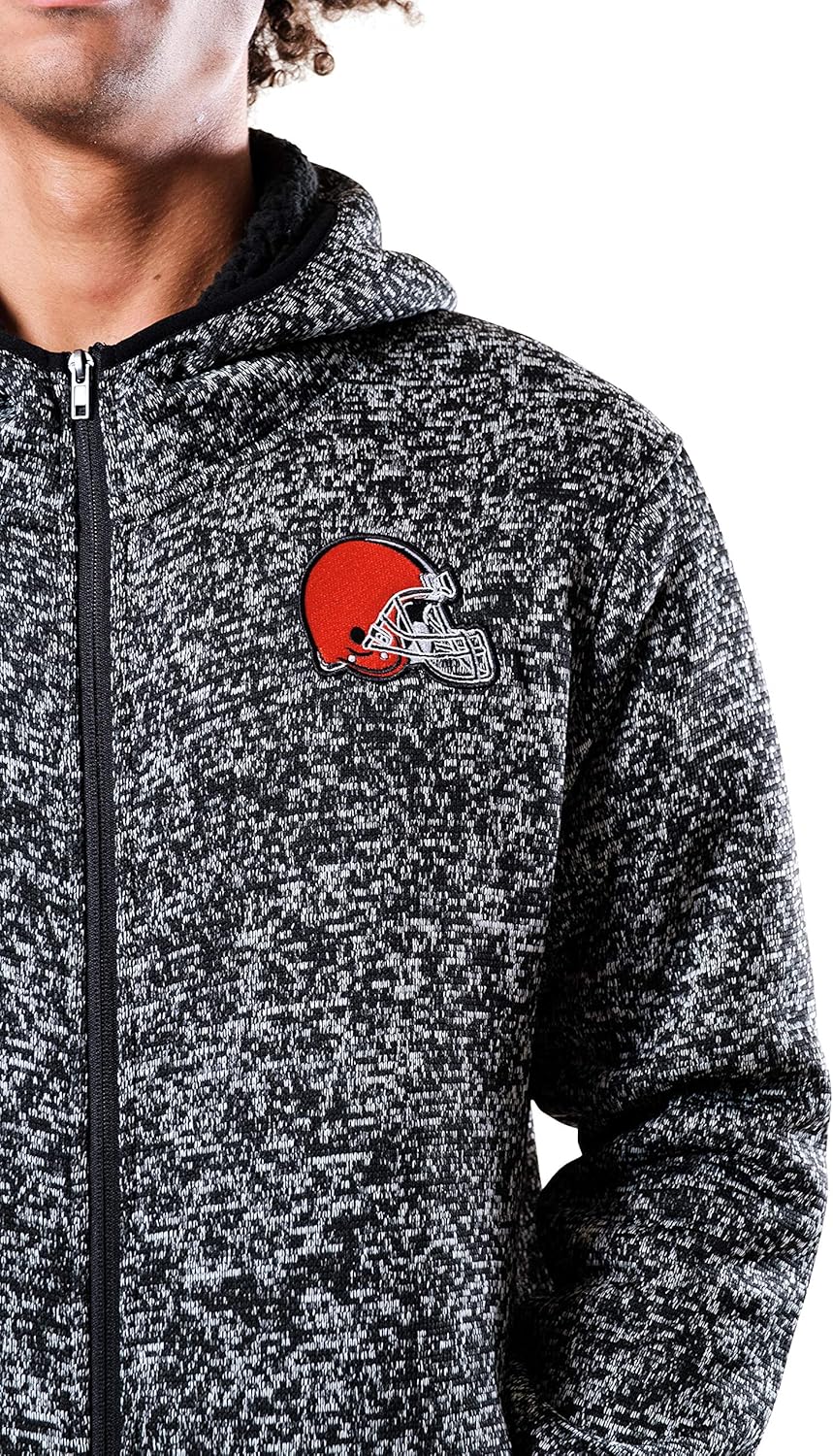 Ultra Game NFL Men's Sherpa Lined Full Zip Fleece Hoodie Sweatshirt : Clothing