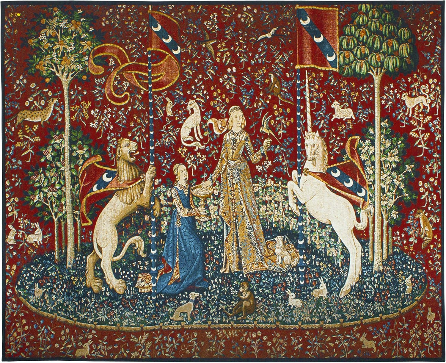 Fine Art Tapestries The Lady and The Unicorn Taste Wall Tapestry