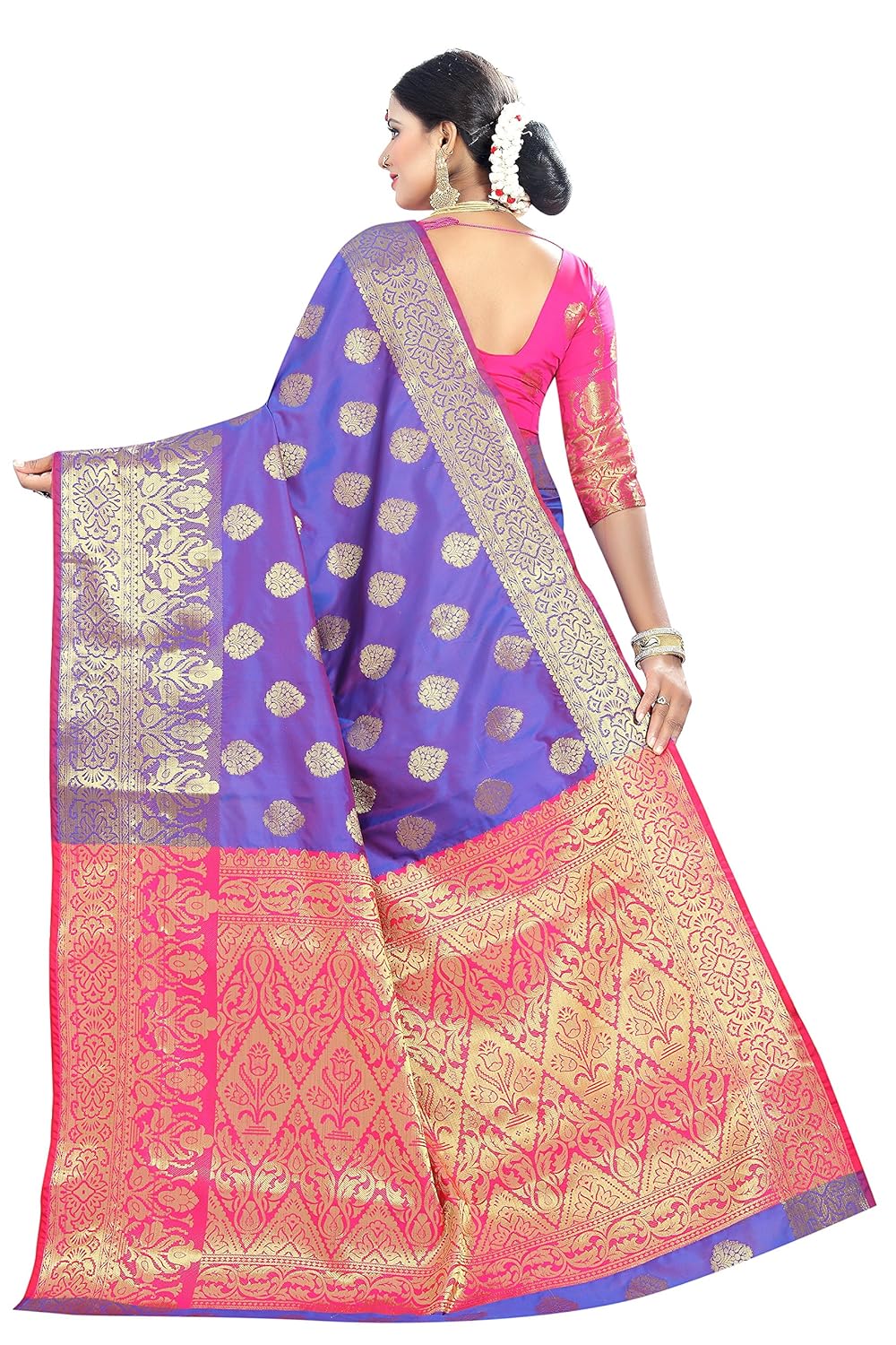 kalapy fashion women's banarasi silk saree with blouse piece