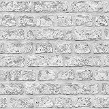 ArthouseRustic Brick Gray Wallpaper - Realistic Effect - Weathered & Rustic Feel - On-Trend Contemporary Loft Look - Photographic Style Stunning Design Detail - Appears Textured but Smooth - 889606