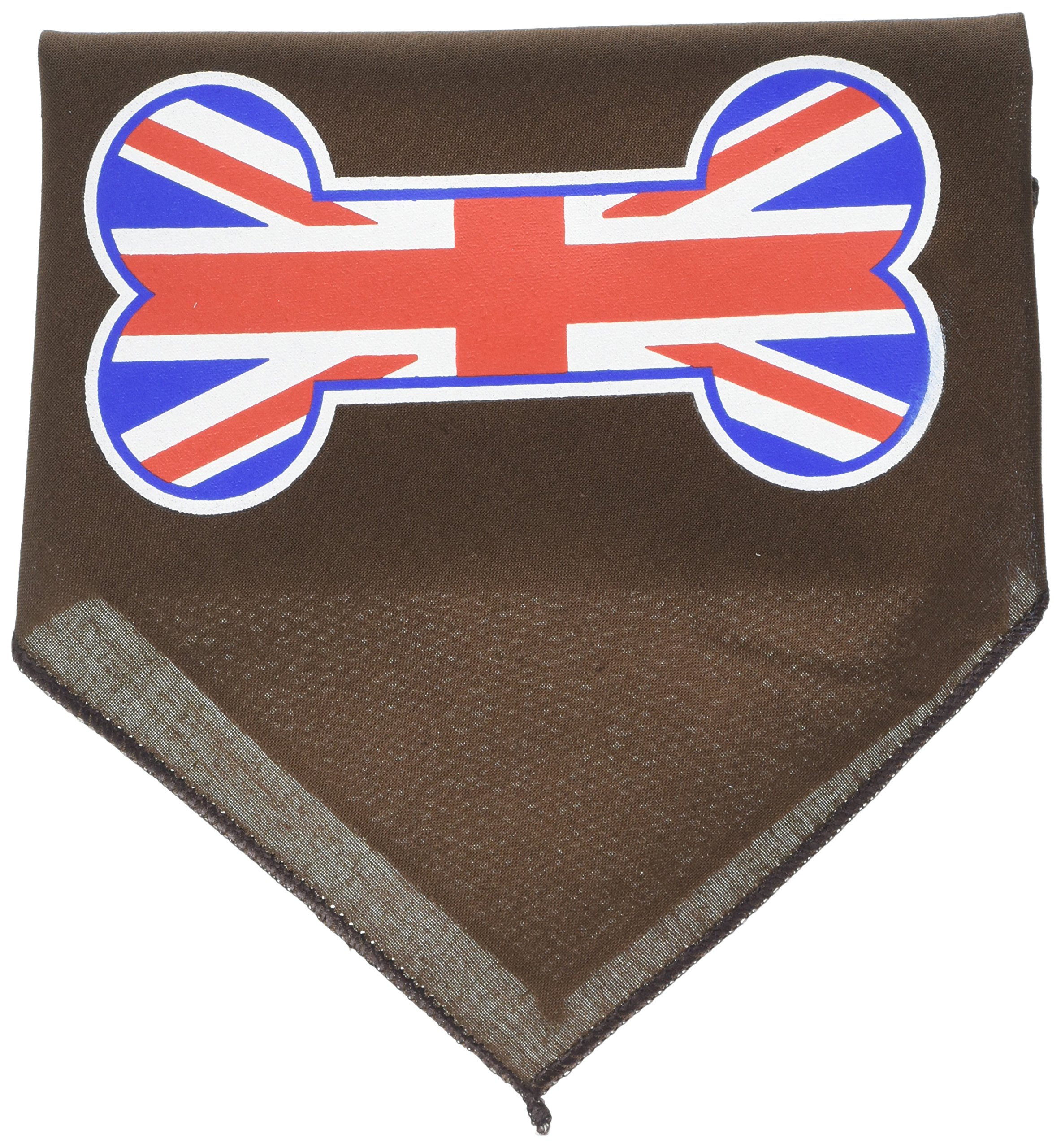 Mirage Bone Flag UK Screen Print Dog Bandana, Large, Cocoa