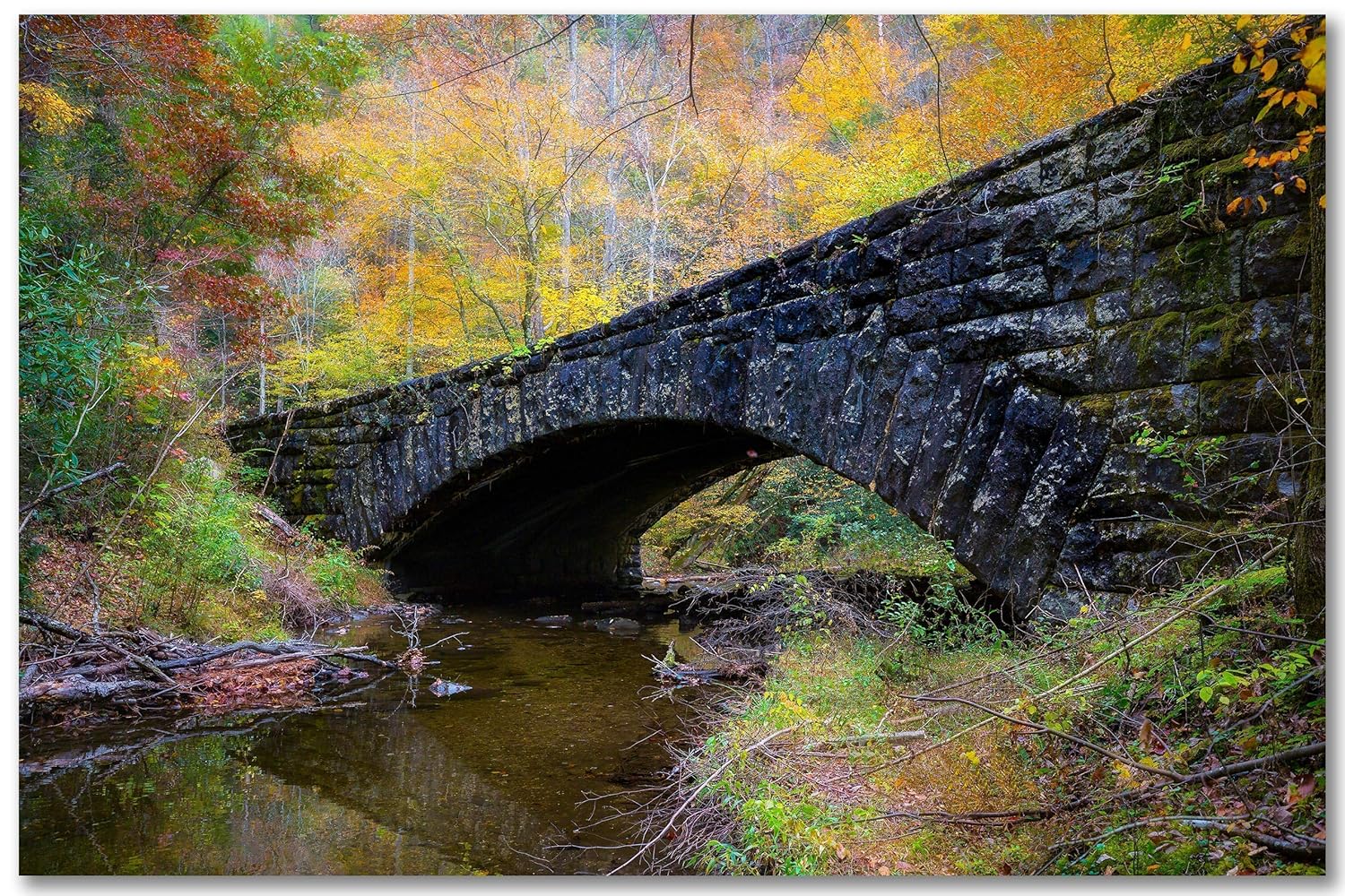 Amazon Com Southernplainsphoto Stone Bridge In Great Smoky Mountains Print Tennessee Pictures Autumn Wall Art Fall Season Decor Nature Gifts Multiple Sizes Available Not Framed Handmade