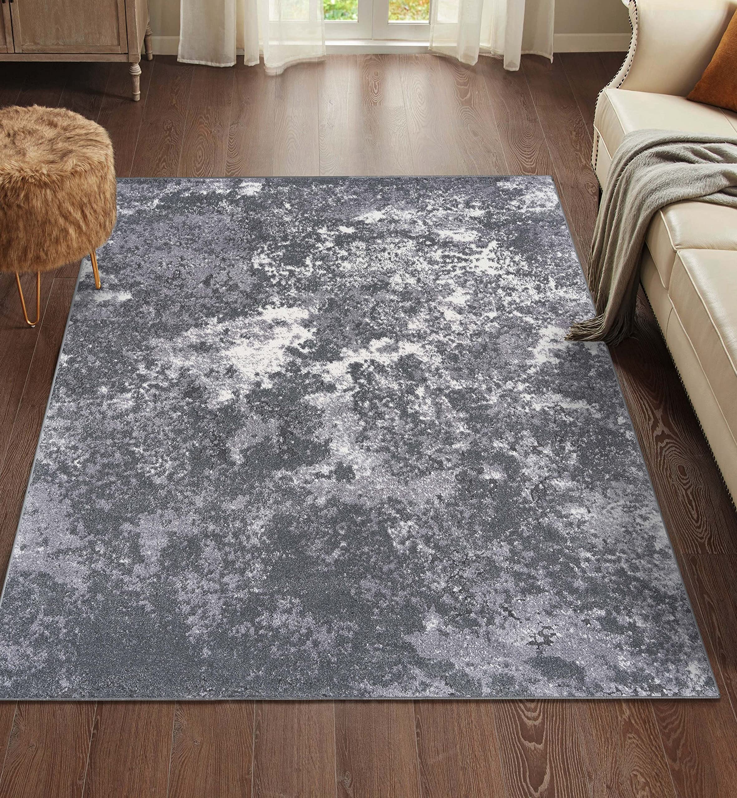 LUXE WEAVERS Abstract Modern Area Rug, Dark Gray 5x7 Image