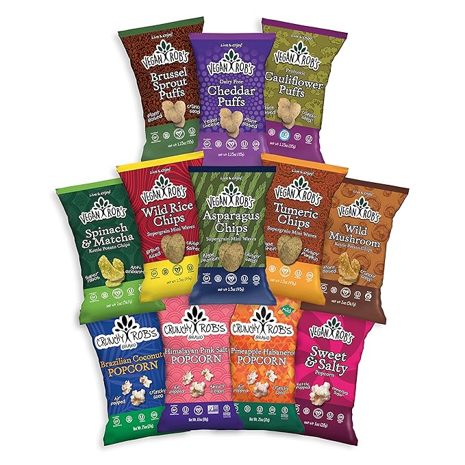 Vegan Rob's Gluten Free Chips, Puffs, and Popcorn, Variety