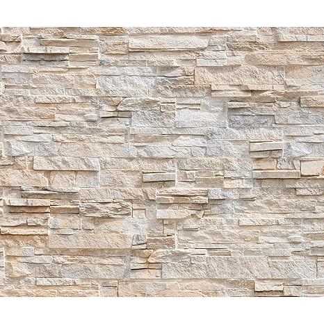 decomonkey Fototapete Steinwand Steine 400x280 cm XXL Design Tapete Fototapeten Tapeten Wandtapete moderne Wand Schlafzimmer 