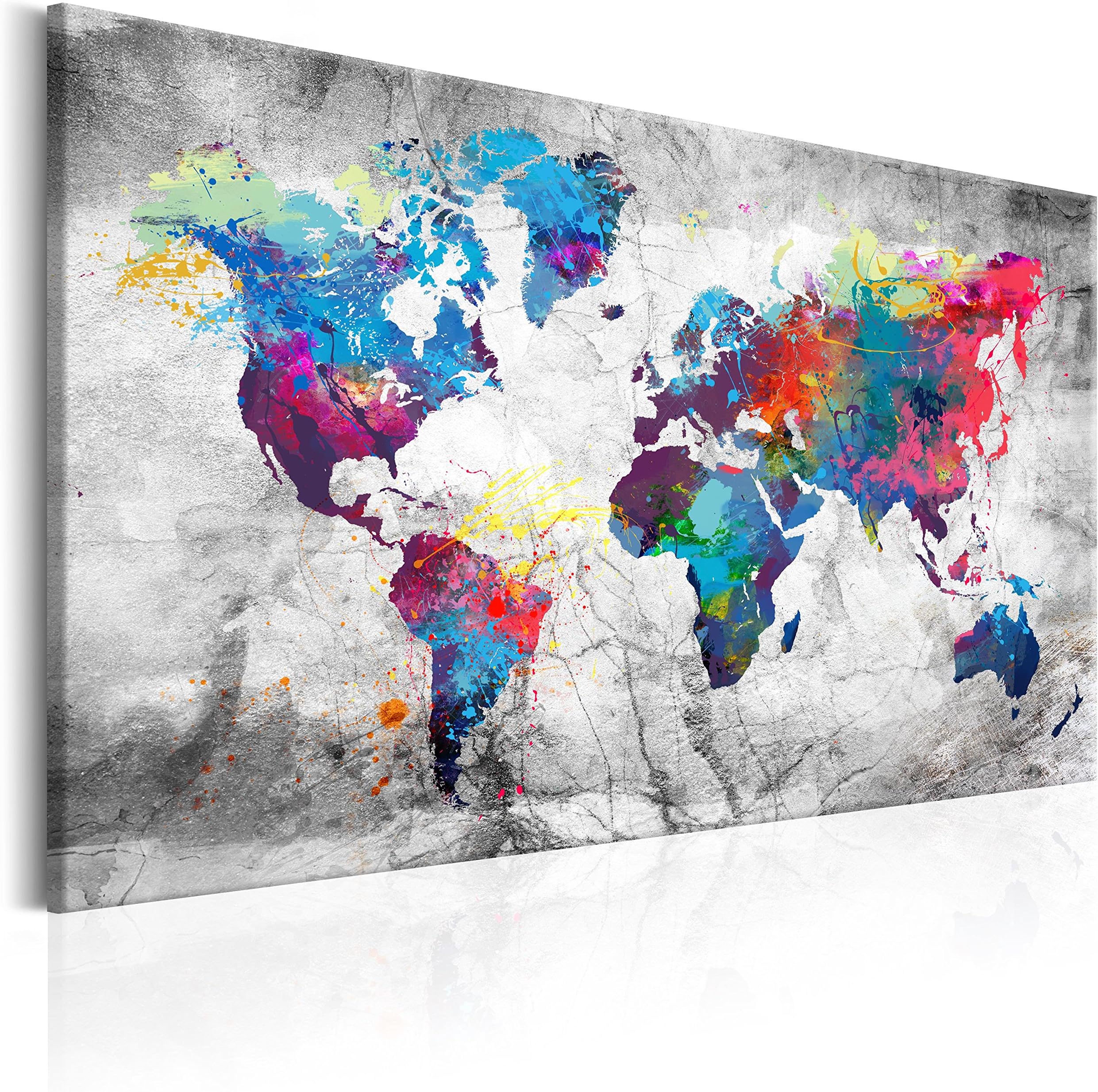 murando Pinboard World Map 120x80 cm / 47,2x31,5" 1 pc Cork Board & Canvas Print On Non-woven Material XXL Memoboard Noticeboard Message Board Image Picture Home Decor Wall k-A-0179-p-d