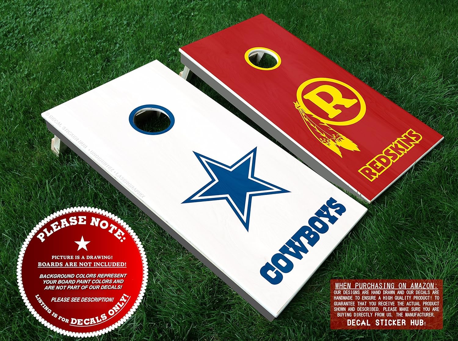 Amazon Com Dallas Cowboys Vs Washington Redskins Cornhole Decals