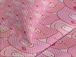 Lunarable Pig Bedspread, Funny Snouts of Pigs with