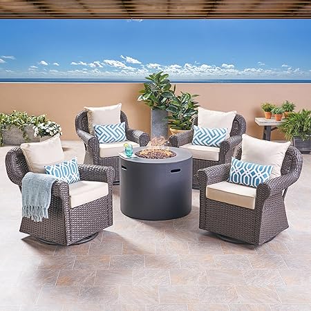 Amazon Com Great Deal Furniture Harding Outdoor 4 Piece Swivel