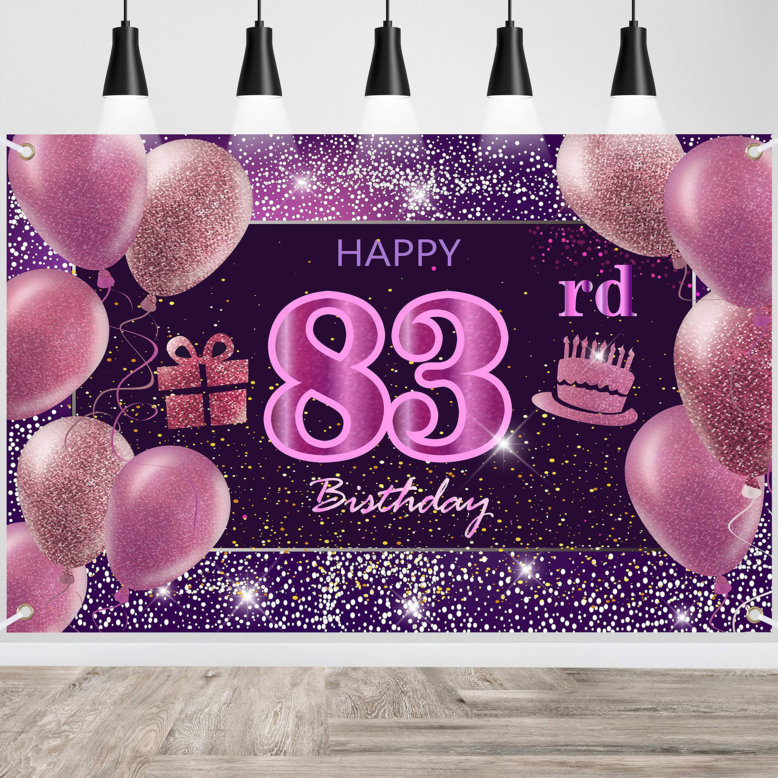 IMISI Happy Birthday Banner - Pink Birthday Backdrop Decorations for a Party