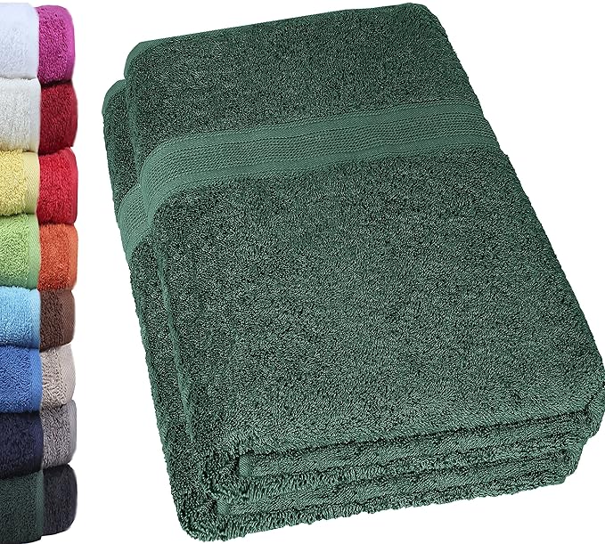NatureMark 2er Pack DUSCHTÜCHER Premium Qualität 70x140cm DUSCHTUCH Dusch-Handtuch Doppelpack Farbe: Dunkel grün