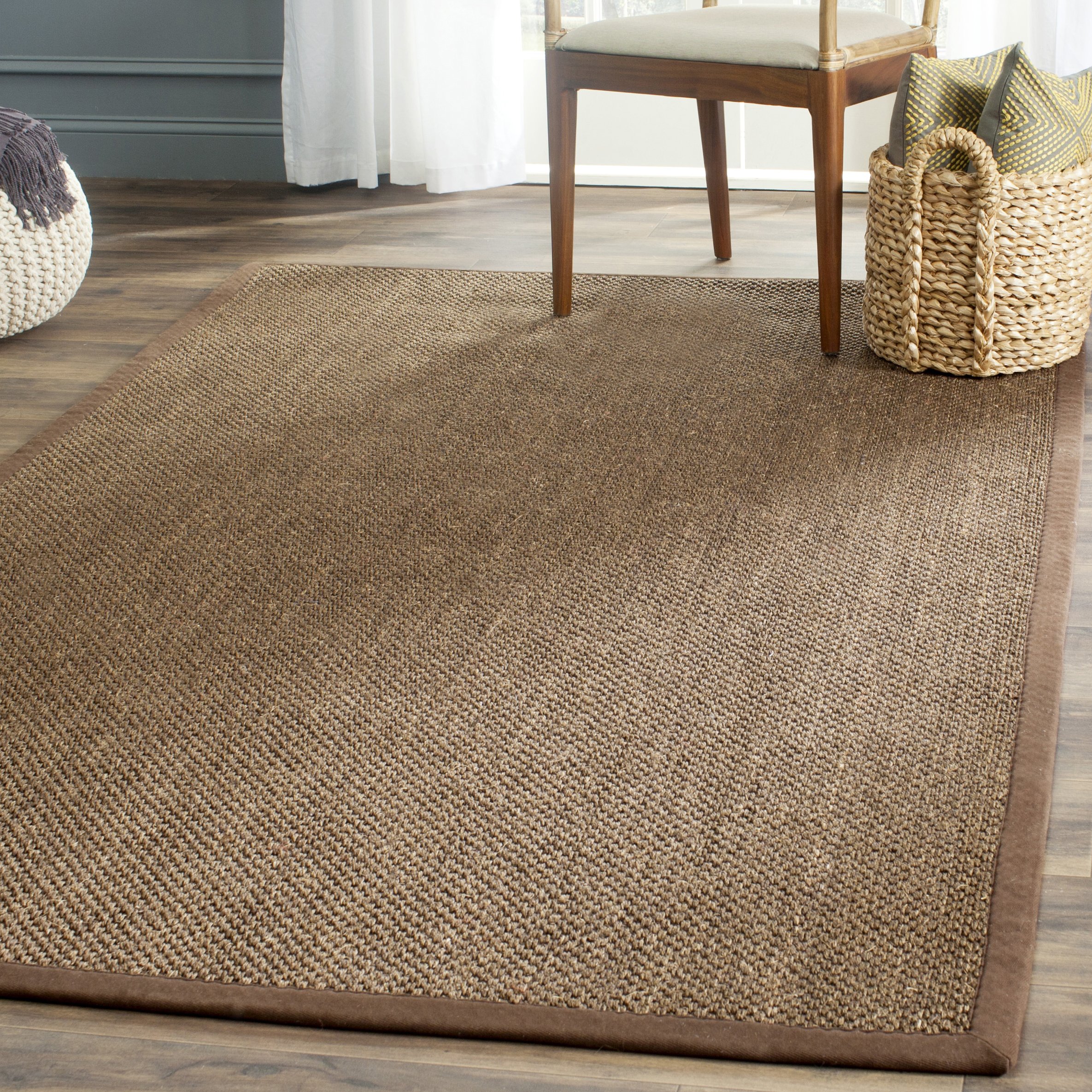 Safavieh Natural Fiber Collection NF443D Tiger Eye Brown Sisal Square
