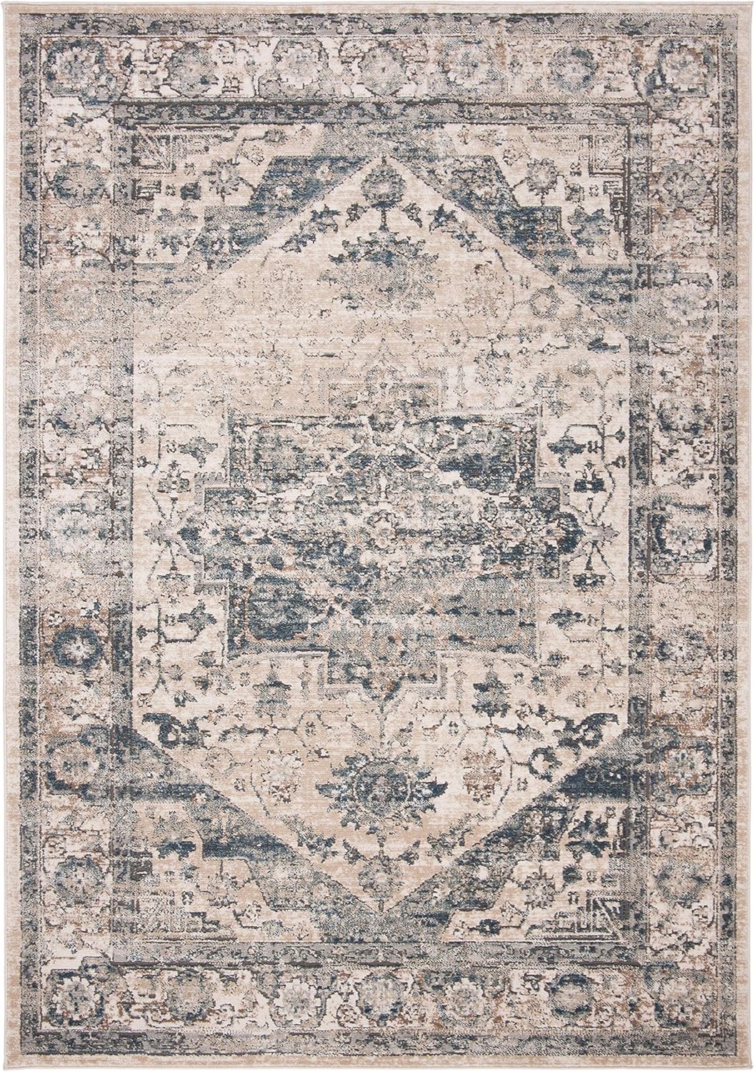 oregon rug ivory on Amazon Com Safavieh Oregon Collection Ore868a Oriental Distressed Non Shedding Stain Resistant Living Room Bedroom Area Rug 9 X 12 Ivory Blue Furniture Decor